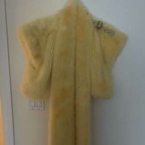 Yellow Faux Fur Long Coat